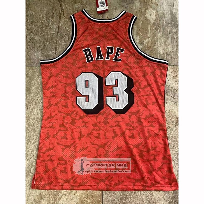 Camiseta Miami Heat Bape NO 93 Mitchell & Ness Rojo